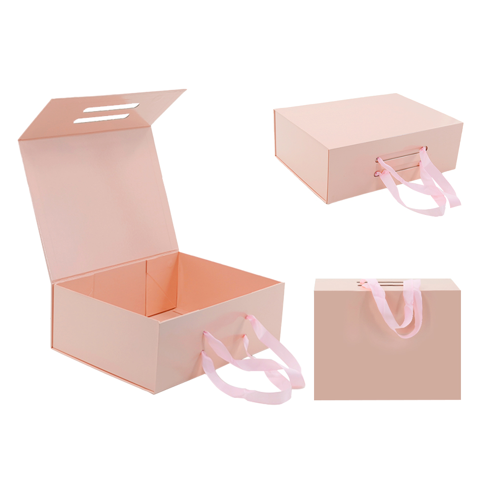 Custom Pink Magnetic Folding Boxes For Garment Packaging 02