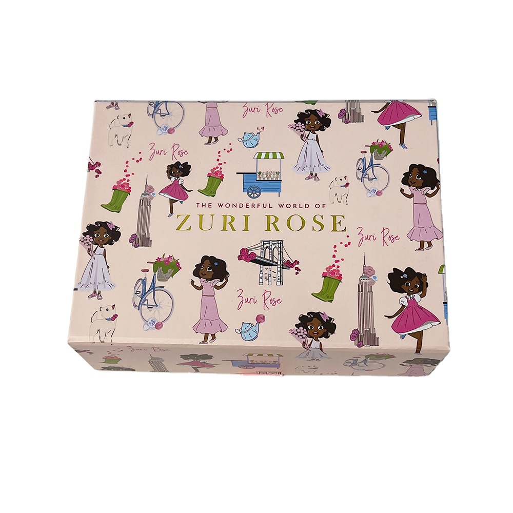 Custom Logo High End Baby Clothes Folding Packaging Box With Ribbon 01