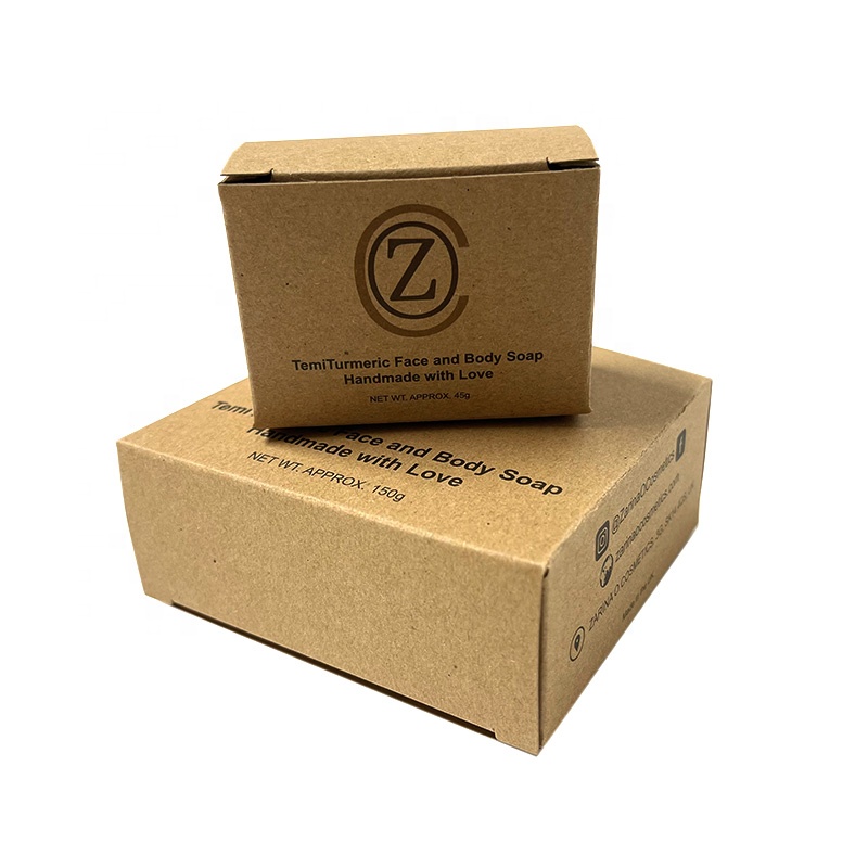 Recycled Brown Kraft Paper Square Folding Soap Packaging Boxes 01